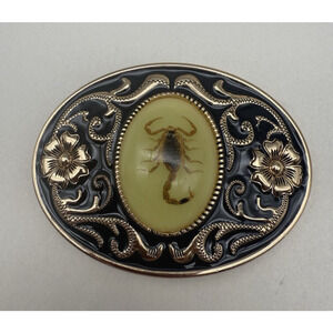 Western Style Scorpion Cowboys / Cowgirls Rodeo Belt Buckle 3.5" x 2.5" NEW